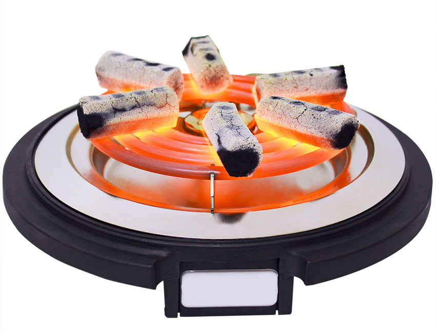 vários rochs organizados em circulo na boca do fogão de cozinha