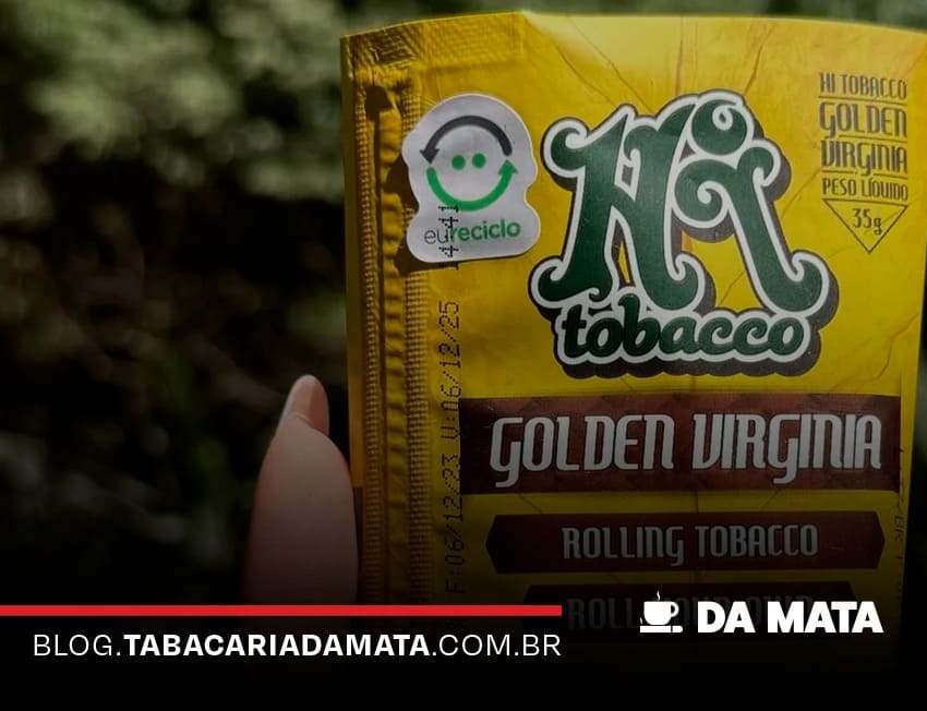 Pacote de tabaco Hi Tobacco e logo da marca