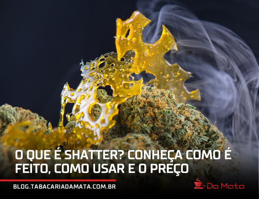 shatter com fumaça e o texto sobreposto: 