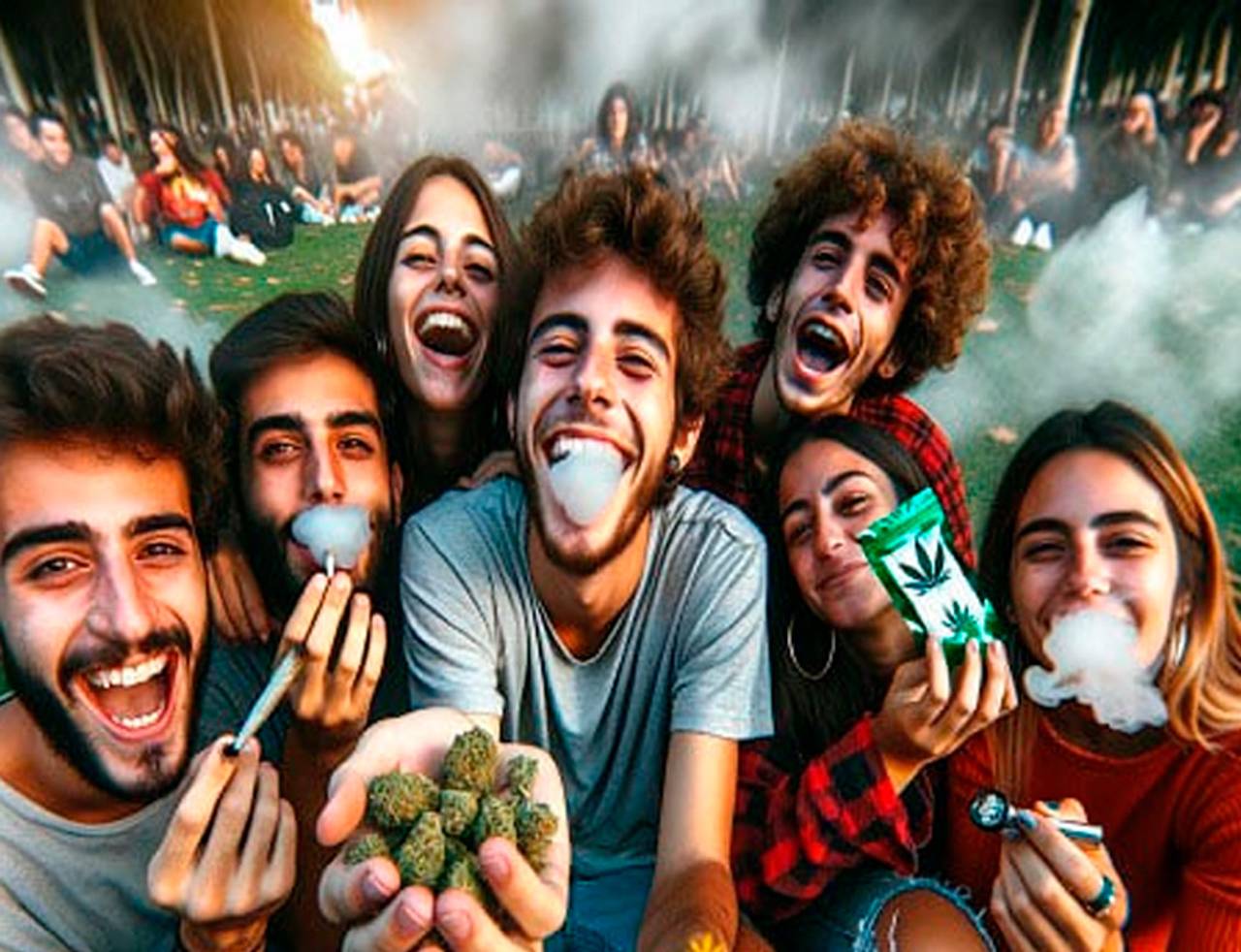 grupo de amigos com jack herer strain