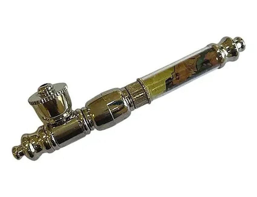 Bong de metal com detalhes coloridos e design elegante